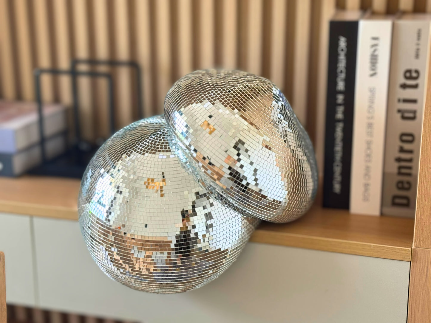 Melted Disco Ball Duo: A Magical Symphony of Light and Shadow